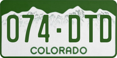 CO license plate 074DTD