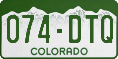 CO license plate 074DTQ