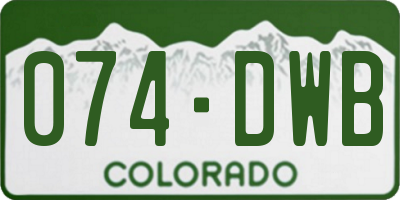 CO license plate 074DWB