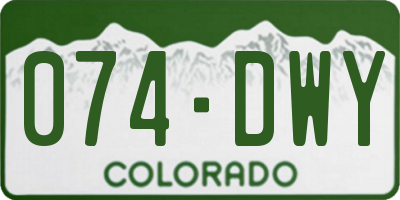 CO license plate 074DWY