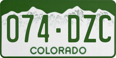 CO license plate 074DZC