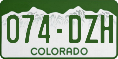 CO license plate 074DZH