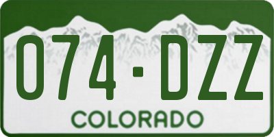 CO license plate 074DZZ