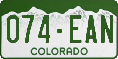 CO license plate 074EAN