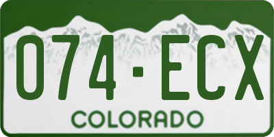 CO license plate 074ECX