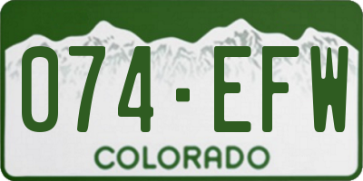 CO license plate 074EFW