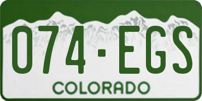 CO license plate 074EGS
