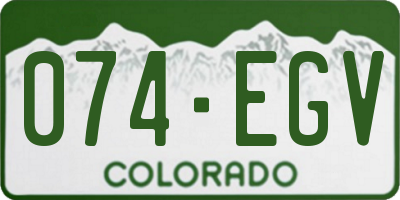 CO license plate 074EGV