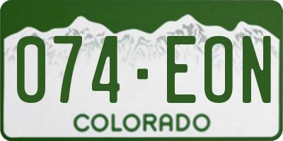 CO license plate 074EON