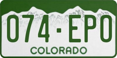 CO license plate 074EPO