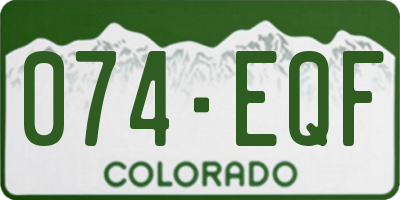 CO license plate 074EQF
