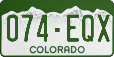 CO license plate 074EQX