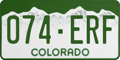 CO license plate 074ERF