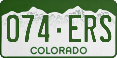 CO license plate 074ERS