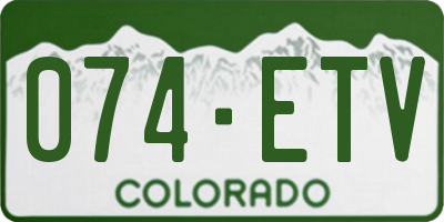 CO license plate 074ETV
