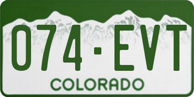 CO license plate 074EVT