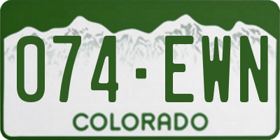 CO license plate 074EWN