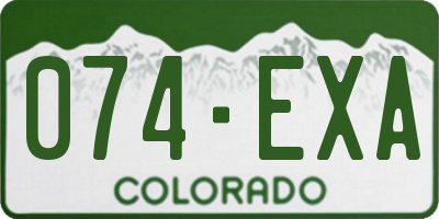 CO license plate 074EXA
