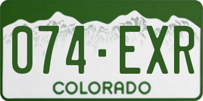 CO license plate 074EXR