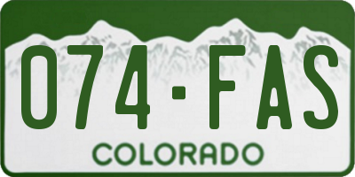 CO license plate 074FAS
