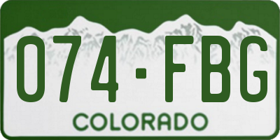 CO license plate 074FBG