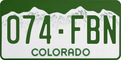 CO license plate 074FBN