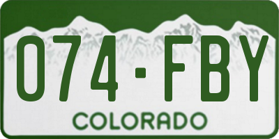 CO license plate 074FBY