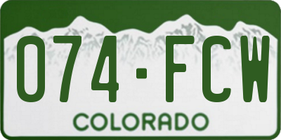CO license plate 074FCW