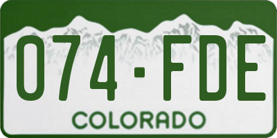 CO license plate 074FDE