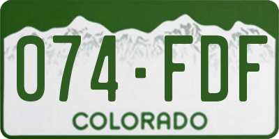 CO license plate 074FDF