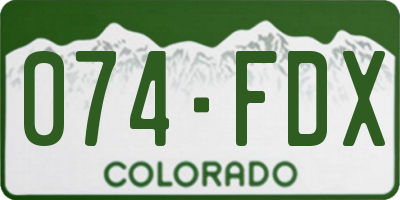 CO license plate 074FDX