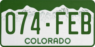 CO license plate 074FEB
