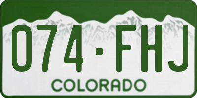 CO license plate 074FHJ