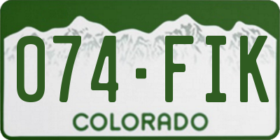 CO license plate 074FIK