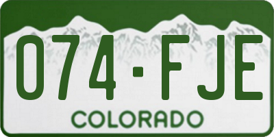 CO license plate 074FJE