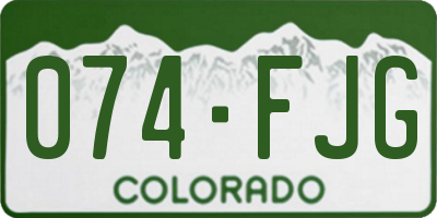 CO license plate 074FJG