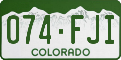 CO license plate 074FJI