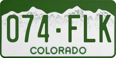 CO license plate 074FLK