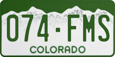 CO license plate 074FMS
