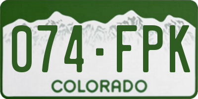 CO license plate 074FPK