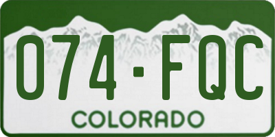CO license plate 074FQC