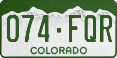 CO license plate 074FQR