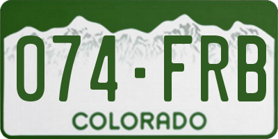 CO license plate 074FRB
