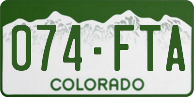 CO license plate 074FTA