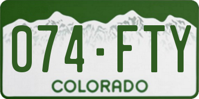 CO license plate 074FTY
