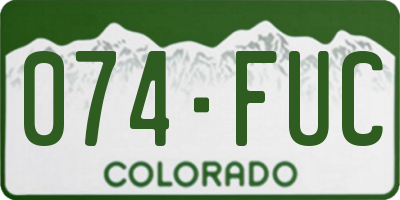 CO license plate 074FUC