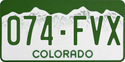 CO license plate 074FVX