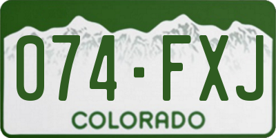 CO license plate 074FXJ