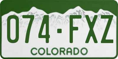 CO license plate 074FXZ