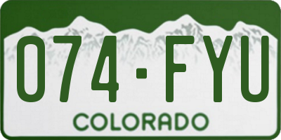 CO license plate 074FYU